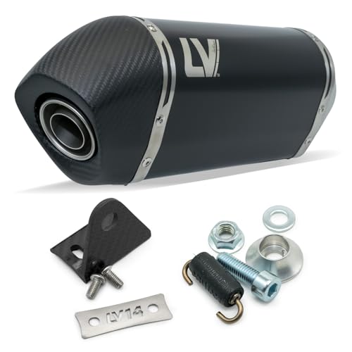 Silencieux LeoVince LV-14 RACING Black Edition inox noir court 250mm embout carbone