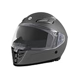 Casco de Motocicleta Integral, Casco Moto Integral Curve Lead, con Visera extraíble, Casco Moto Modular ECE Homologado (Matt Black, M)