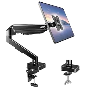 Acer Support Ecran PC, Bras Articulé à Ressort à Gaz, Compatible Moniteurs 17"-34", Capacité 2-9kg, Rotation 360°,VESA 75/100mm, Bras Ecran PC avec Gestion Câbles