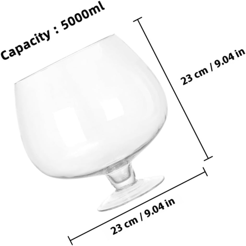 Glass Desktop Goldfish Tank and Hydroponic Fish Vase 5000ml Betta Bowl Aquarium for Office and Home Decor