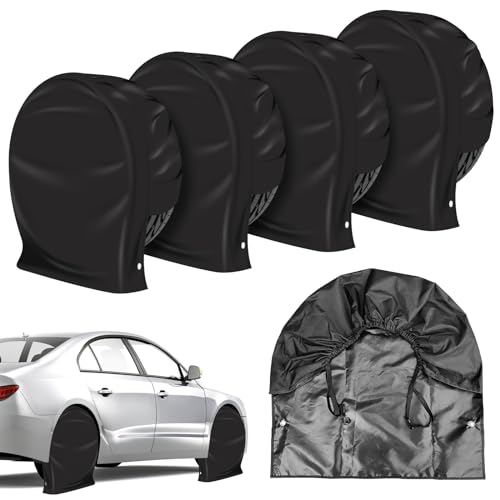 Cubierta Neumático,4 Piezas 27'-29' Impermeable Funda para Neumáticos Coche,Cubiertas De Neumáticos,Funda Neumáticos para Vehículos,Caravanas,Autocaravanas,Remolques,Camiones