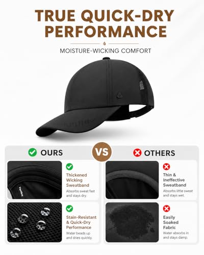 Image of YANIKY Running Hat for Men & Women, UPF 50+ Quick Dry Baseball Cap, Lightweight Breathable Sports Hat for Golf and Tennis