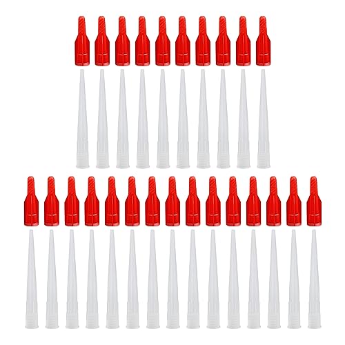 25 Pack Cartridge Nozzles 25 Pack Red Nozzle Caps Caulking Tool Cartridge Nozzles Silicone Nozzles Replacement Nozzles Sealing Cap Nozzle Caps Household Sealant