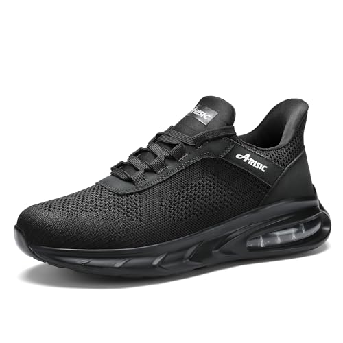 Image of Non Slip Work Shoes for Men Waterproof Slip On Sneakers Comfortable Restaurant Kitchen Chef Slip Resistant Walking Shoes Hands Free Slip in Sneaker Men Footwear Black