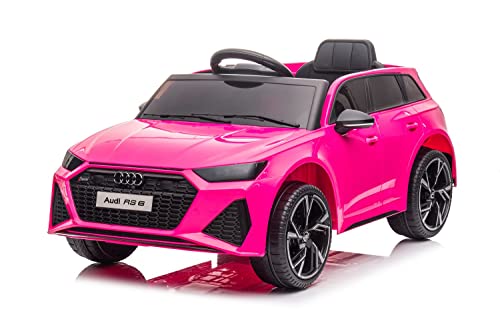 Kinderfahrzeug - Elektro Auto Audi RS6 - lizenziert - 12V7AH Akku und 2 Motoren- 2,4Ghz + MP3 + Leder + Eva (Pink)