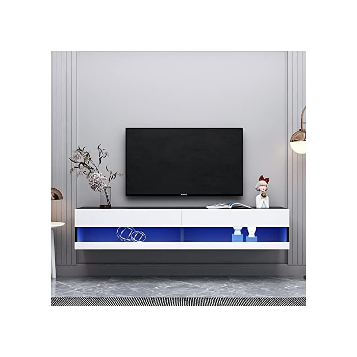 Buy DMAITH 75 inch TV Stand with LED Lights, Floating Entertainment
