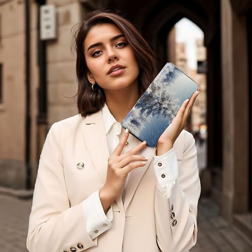 Snow Pine Tree Christmas Leather Wallet For Women Girl, Zip Around Credit Card Holder Long Pu Wallet Clutch Purse Waterproof Travel Handbag4