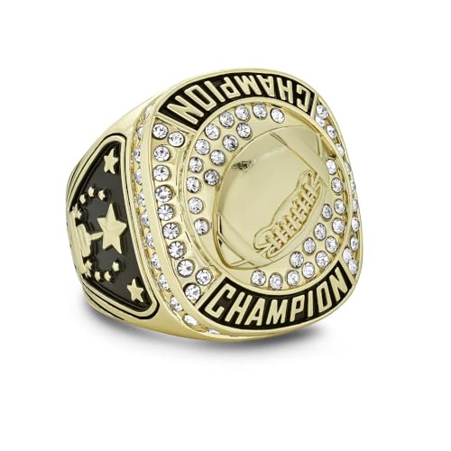 Express Medals 1 to 12 Packs of Gold Color Football Champion Rings Trophy Ball Style Award Gift Championship Ring Winner Tournament2