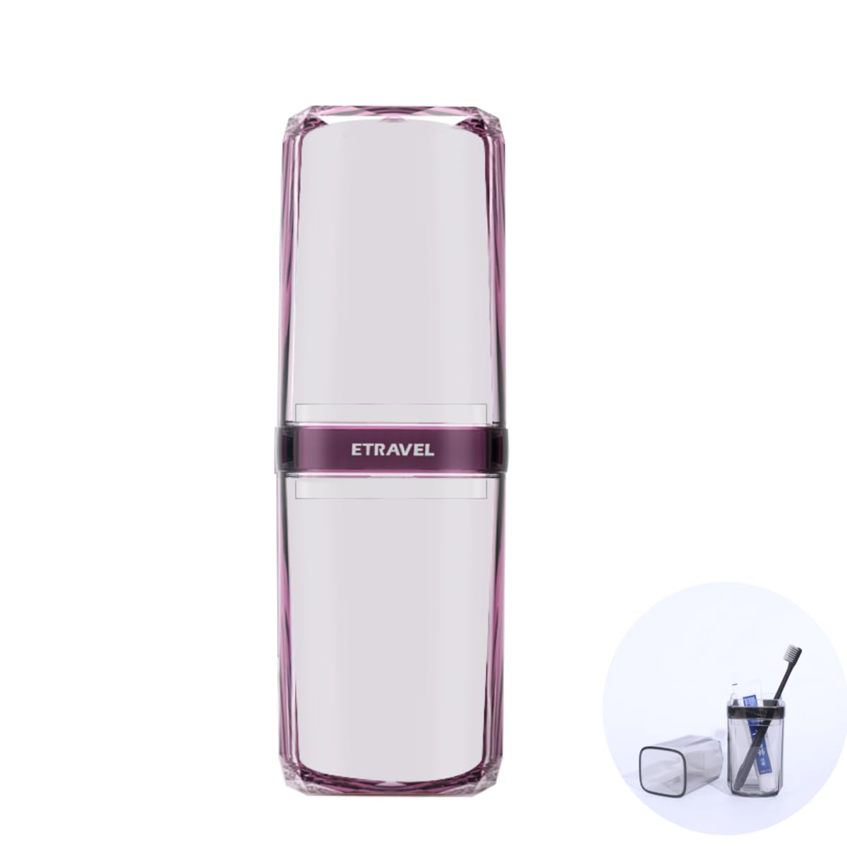 Meijmjia Transparent Purple - Transparent Travel Toothbrush Holder Toothpaste Box Portable Dustproof Antibacterial Home Camping School Toothbrush Box (Transparent Purple)