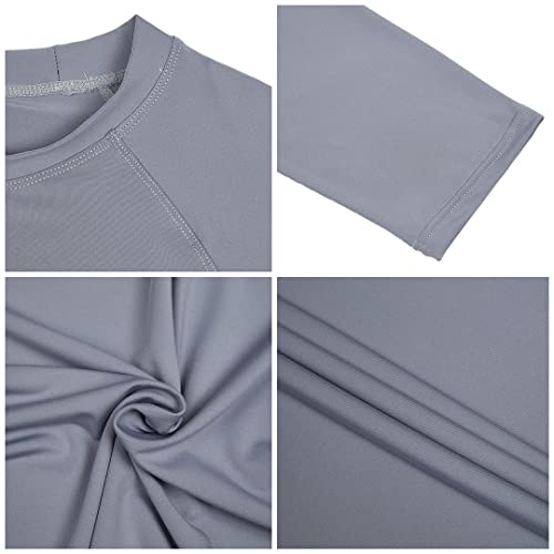 Image of Satankud Men's Swim Shirts Rashguard Sun Shirt UPF 50+ UV Sun Protection Outdoor Long Sleeve T-Shirt Swimwear