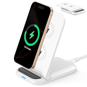 Chargeur Induction pour iPhone Air/17/16/16e/15/15 Pro Max/14/13/12/11,15W Chargeur sans Fil iPhone Base Chargeur Pliable Wireless Charger pour Apple,Station Charge Rapide pour Samsung S25/S24/S23
