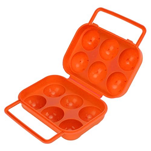 Alomejor - 6 Grille Boîte à Oeufs Portable Boîte De Transport D'oeufs Boîte De Protection En Plastique ABS Oeufs Pour Le Stockage D'oeufs D'intérieur Extérieur(Orange)