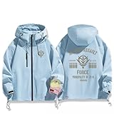 [チアッシュウ] 機動戦士ガンダム パーカー 長袖 コート 薄手 ジャケット フード付き スウェット 機動戦士ガンダム ジオン カジュアル 日常着 トップス 突撃衣 春秋冬用 グッズ 誕生日 運動 通勤 学生 男女兼用 (B,3XL)