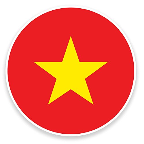 2 x 10 cm Viêt Nam Drapeau Sticker en vinyle pour ordinateur portable voiture vélo pour bagages de voyage # 9083 - 10cm Wide x 10cm High