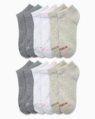 Image of Nautica Womens Low Cut Socks - 12 Pack Breathable Mesh Cushioned Athletic Performance No Show Socks for Women