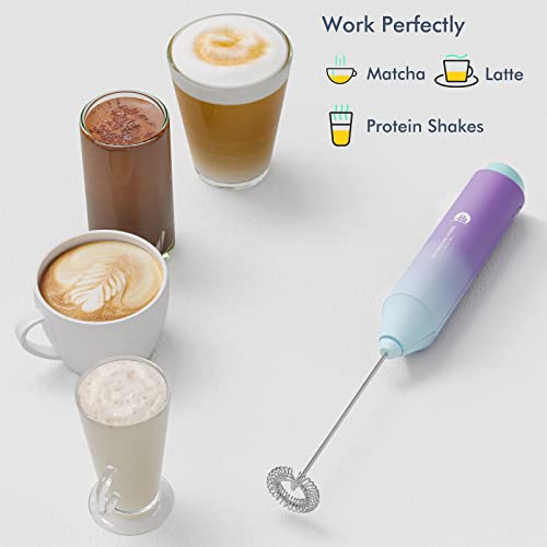 Image of Powerful Milk Frother Handheld Foam Maker, Mini Whisk Drink Mixer for Coffee, Cappuccino, Latte, Matcha, Hot Chocolate, No Stand, North Light