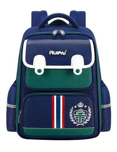 JiaYou Lightweight Primary School Backpack Large Capacity Bookbag Water-Resistant Daypack for Boys and Girls(Green,19 Liters)