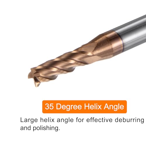 Image of HARFINGTON 2pcs Carbide Square End Mills 3mm (1 /8 inch) Dia 4mm (5 /32 inch) Shank 75mm (3 inch) Extra Long HRC55 TiSiN Coated Micro-Grain Tungsten Carbide 4 Flutes Milling Bit Cutter