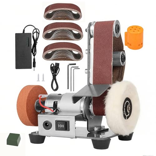 Mini Belt Sander 3 IN 1 Electric Mini Grinder 7 Adjustable Speed Belt Grinder Bench Sander for DIY Metal Woodworking Knife