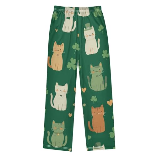 Cat Clovers Boys Long Pants Soft Trousers Elastic Waist Kids Lounge Bottoms with Pockets S-XL2