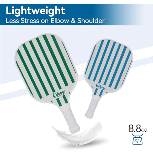 Image of OLANNY Graphite Pickleball Paddles Set- Premium Rackets Fiber Face & Polymer Honeycomb Core Pickleball Set Includes Pickleball Paddles + Pickleball Balls+ Replacement Soft Grip + 1 Bag