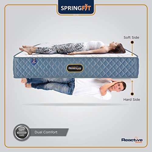 Image of Springfit Reactive Dual Side Orthopedic Mattress with Rebonded Foam | 8 Inches Queen Size (78x60x8) | Firm | CertiPUR-US & Certiguard Technology