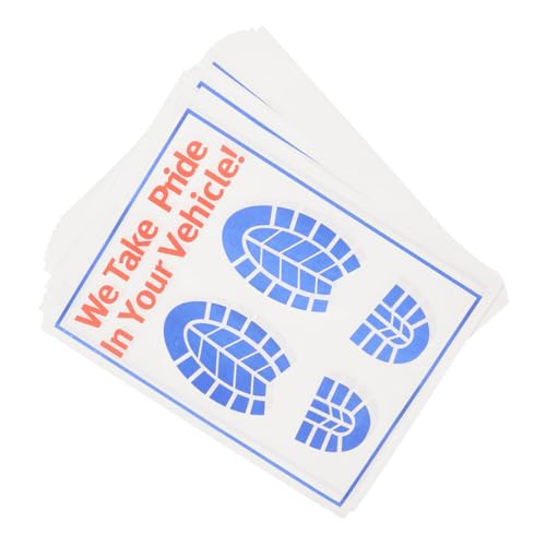 60 Alfombrillas de Papel para Coche Protector Desechable de Suelo Vehículos en Color Blanco