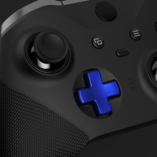 Image of eXtremeRate 2Pcs Metallic Blue Magnetic Stainless Steel D-Pads for Xbox Elite 1 /2 Controller, Replacement Directional Pad Button Kits for Xbox One Elite & Xbox One Elite Series 2 Controller