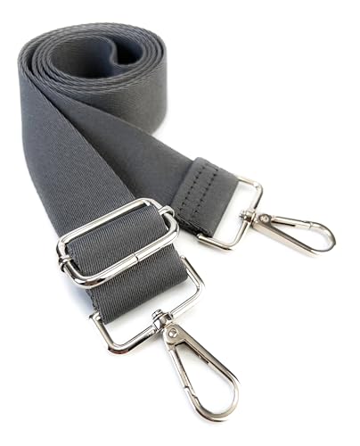 Image of Purse Strap Replacement for Crossbody Bags & Handbags | Premium Webbing with Silver Hardware Clip-On Installation Adjustable Length Comfortable Wide Guitar Style Strap