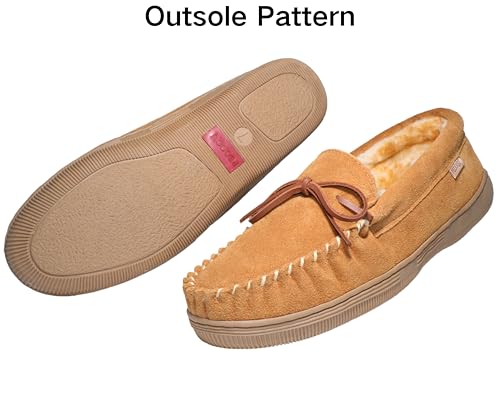 Men's Moccasin Slipper With Suede leather Upper Memory Foam House Shoes Anti-Slip Moccasins Indoor and Outdoor Warm Loafer Slippers4