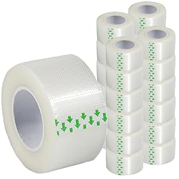 Vakly Clear Medical Tape 1" x 10 yd (Pack of 24 Rolls) – Transparent Microporous Breathable Latex-Free Adhesive Tape for First Aid & Securing Dressings