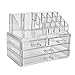 Jewelry and Cosmetic Storage Boxes with Brush Holder with 4 Drawer 2 Pieces Set