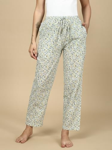 Image of PYNK by Lux Cozi Women's Cotton Printed Palazzo Pyjama Relaxed Lounge Pants | Super Soft Comfortable | Loungwear Pyjama Pant-Pack of 1