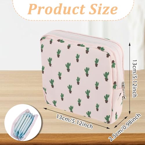 Image of 2 Pack Period Bag for Teen Girls, Period Pouch Women Sanitary Napkin Storage Bag, Pad Bag for Period, Portable Pad Pouch Sanitary Pads Organizer for Panty Liners, Tampons