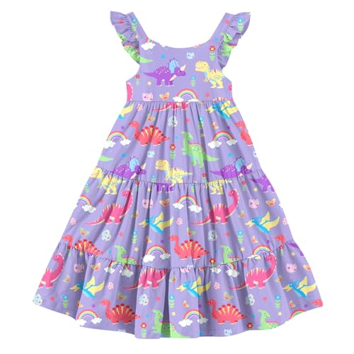 Image of Vieille Toddler Girls Summer Dress Ruffle Casual Beach Sundress 2-8 Years