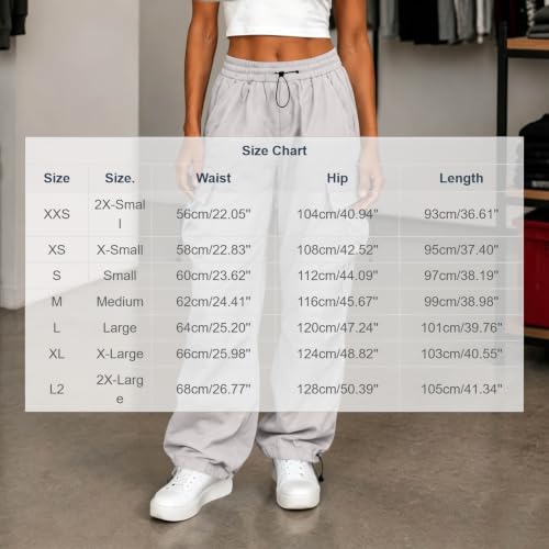 Women's Cargo Pants Drawstring Waist Wide Leg Utility Work Trousers - image 4