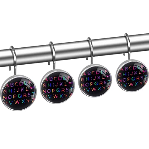 Crochets pour rideau de douche en acier inoxydable durable alphabet - 3