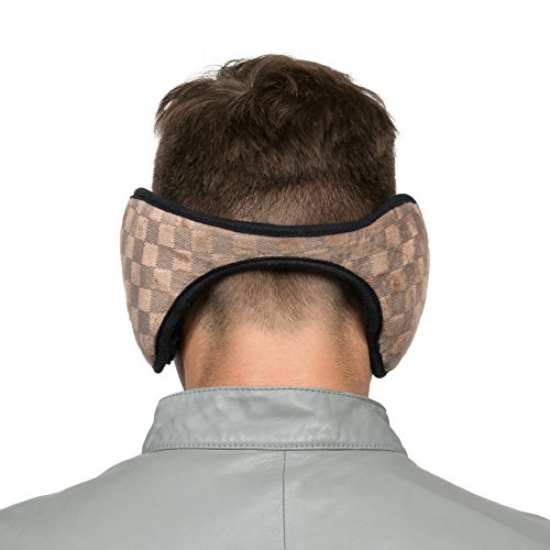 Cabf Winter Ear Warmers,Cold Weather Ear Muffs,Earmuffs, Winter Accessory Outdoor Ear Muffs, Unisex and Thickened Style. (Plaid Khaki)