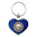 New Hampshire State Flag Keychain Heart Love Metal Key Chain Ring