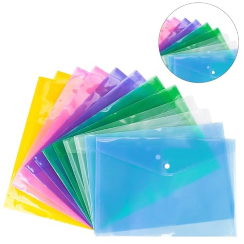 Carpeta para documentos A4 verde resistente con cierre de botón plástico pack de 12 7