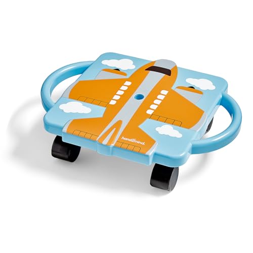 hand2mind Orange Plane Glider Scooter Board Floor Scooter Board Gross Motor Toys Kids Exercise & Physical Education Equipment Playground Toys Indoor Active Play Toddler Outdoor Activities