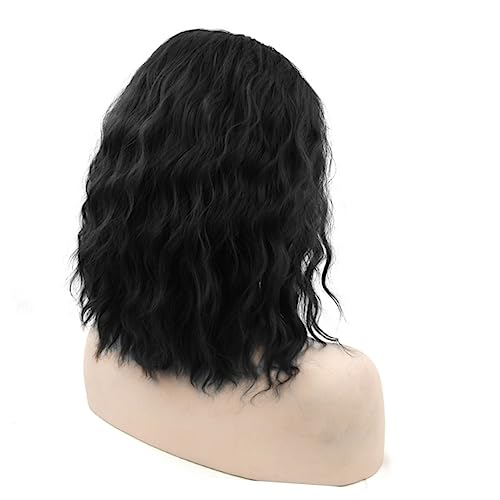 KALLORY Peruca De Cabelo Humano Encaracolado Perucas Femininas Peruca Preta Encaracolada Perucas Par