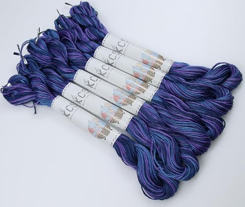 Image of KCS Big skeins of 25 Meters Size 25 Color Variegated Cross Stitch Stranded Threads,6 skeins,4240