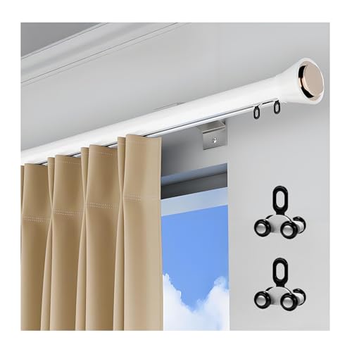 Wytrzymały system szyn do zasłon ściennych, aluminiowa szyna do karniszy 1-5 m, idealna do dzielenia pokoju i okien sypialni, biała, 2,8 m