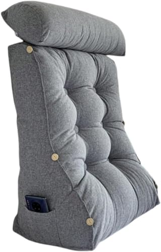 背もたれ クッション ベッド用 カラー1 クッション 新しいリネン取り外し可能で洗えるコットンとリネンの三角形 読書 大きい 小さい うつぶせ 枕 かわいい ベッドの上 スマホ ゲーム テレビ まくら おしゃれ 一人暮らし 北欧 インテリア 低反発 ベッド