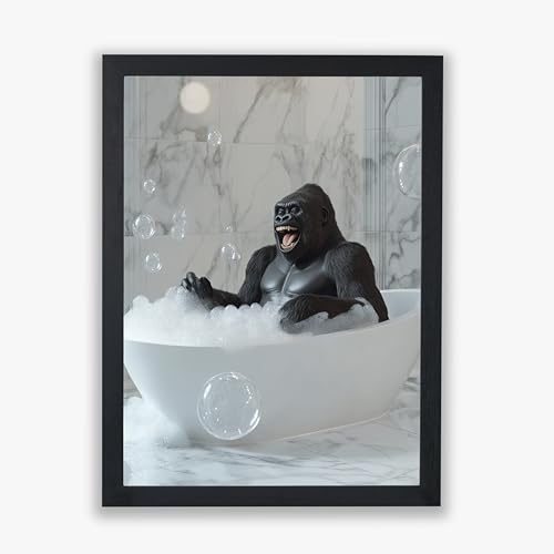 Impression gorille dans le bain cadre mural pour décorer un grand mur vide