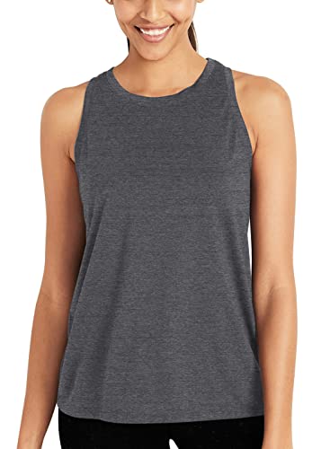 Bestisun Yoga Tops Mesh Breathable Workout Pilates Tops Racerback Running Tank Top Loose Open Back Workout Tank Tops For Women Heather Gray Xl #TOP1