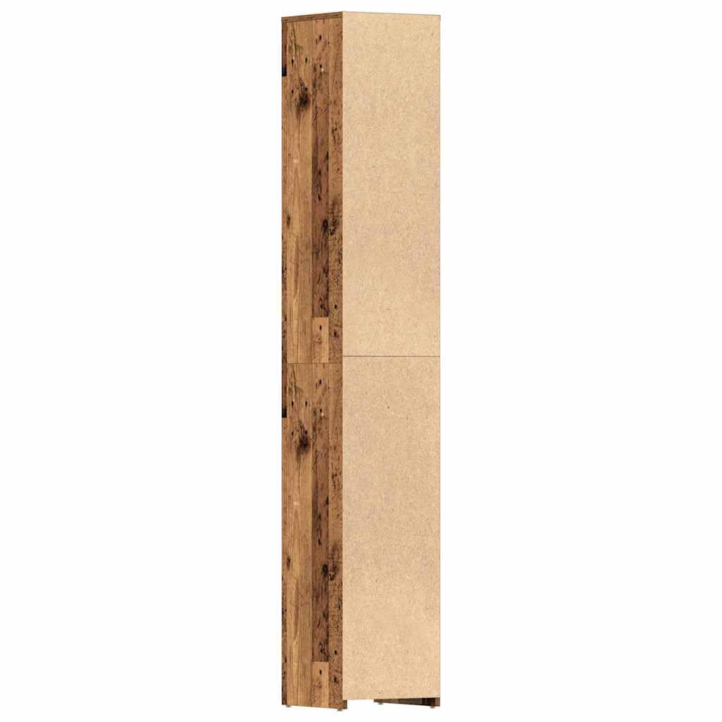 Mobile Colonna da Bagno 30x30x183,5 cm in Legno Tecnico | Armadietto alto salvaspazio per bagno e lavanderia con scomparti interni e dispositivo antiribaltamento.