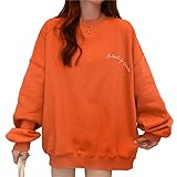 [ ビッグラフ ] トップス トレーナー アウター ビック シルエット オーバー サイズ ロング 丈 春 ロゴ 秋 冬 レディース (オレンジ, 2XL)