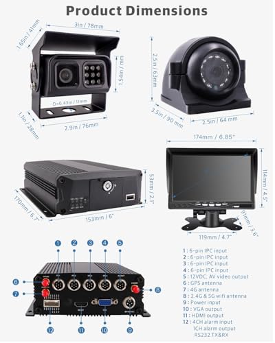 Image of H.264 /H.265 4G GPS WiFi Mobile Network NVR 2K 4MP IP Waterproof Camera System for Bus /Truck Fleet Management PC /APP Remote Real-time Monitor